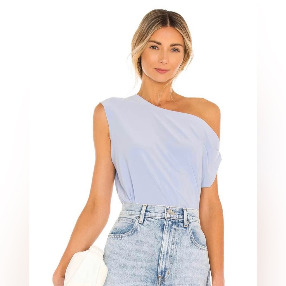 X REVOLVE Drop Shoulder Top in Celestial Blue - Norma Kamali